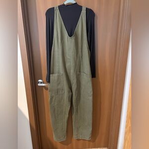 We The Free High Roller Olive Green Overalls